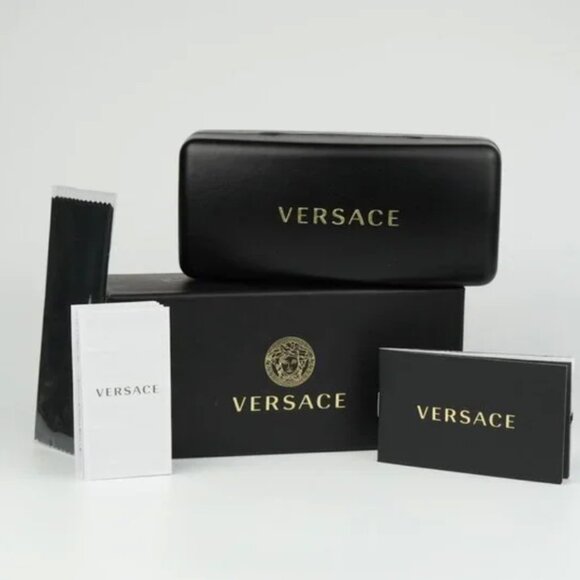 NEW Versace Black Grey Square Unisex Sunglasses - Picture 6 of 9